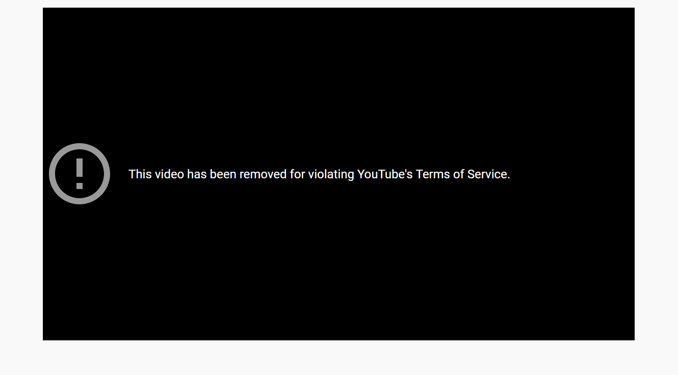 Hast video. Video has been deleted. This Video has been Removed for violating youtube's terms of service.